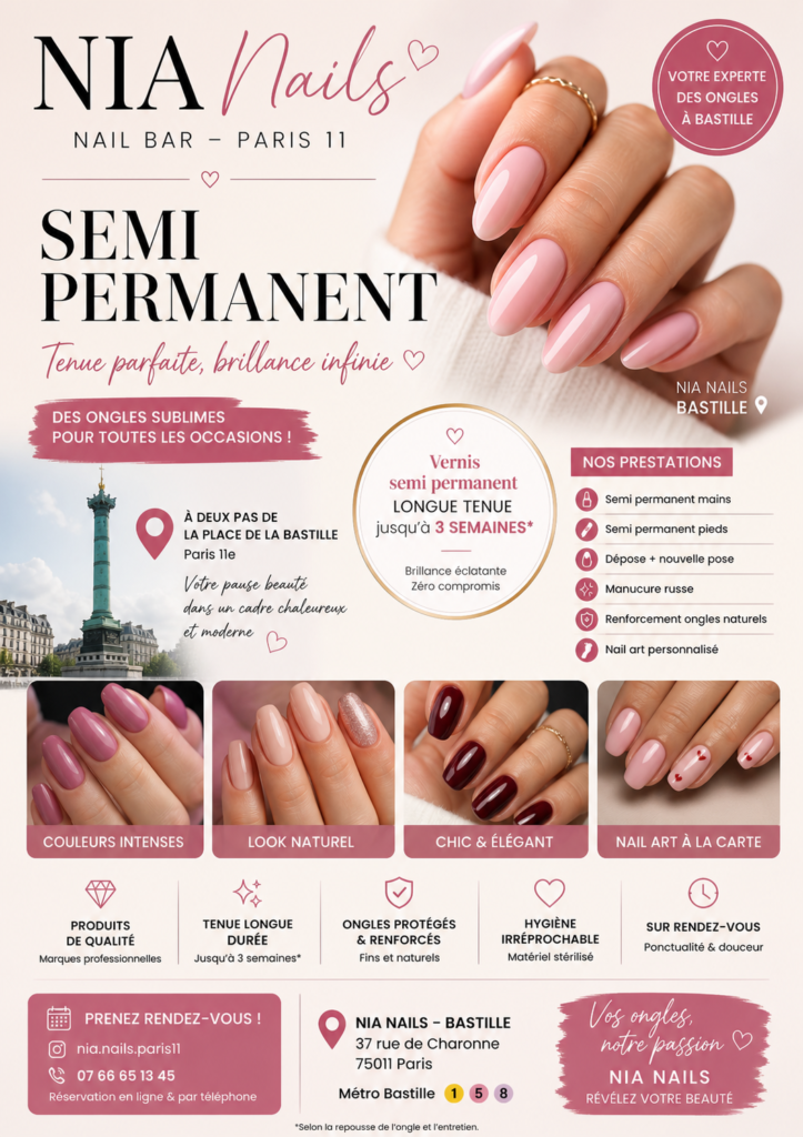 Semi Permanent Bastille : Nia Nails Paris, Votre Onglerie de Référence